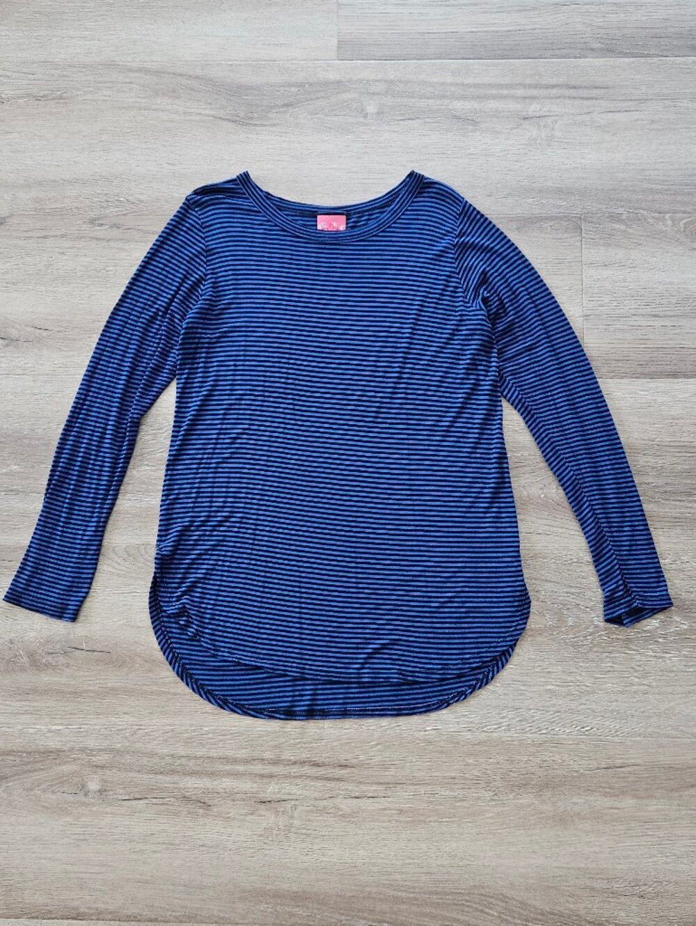 New Recruit Navy and Black Striped Long Sleeve Tee Size L